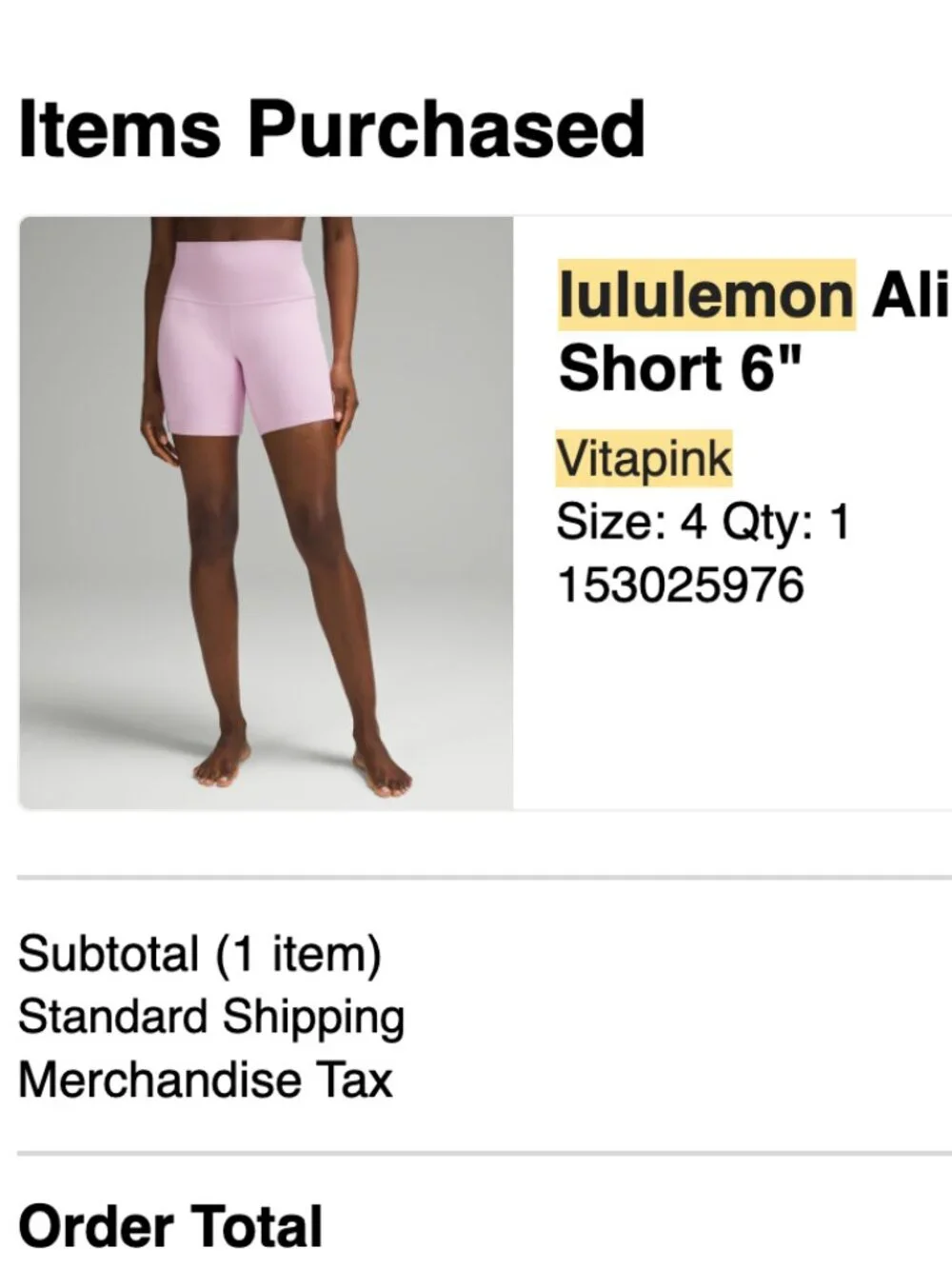 Lululemon Vitapink align short & bra set - S